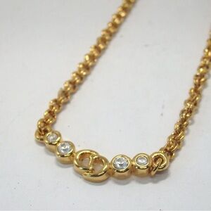 CHRISTIAN DIOR Gold Necklace with Crystal Accents